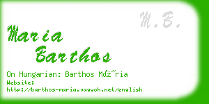 maria barthos business card